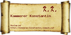 Kammerer Konstantin névjegykártya